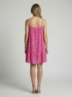 Women's pink loose fit floral dress with light airy cut