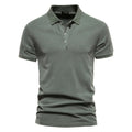 Men's green classic polo shirt with ribbed collar