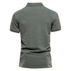 Men's green classic polo shirt with ribbed collar