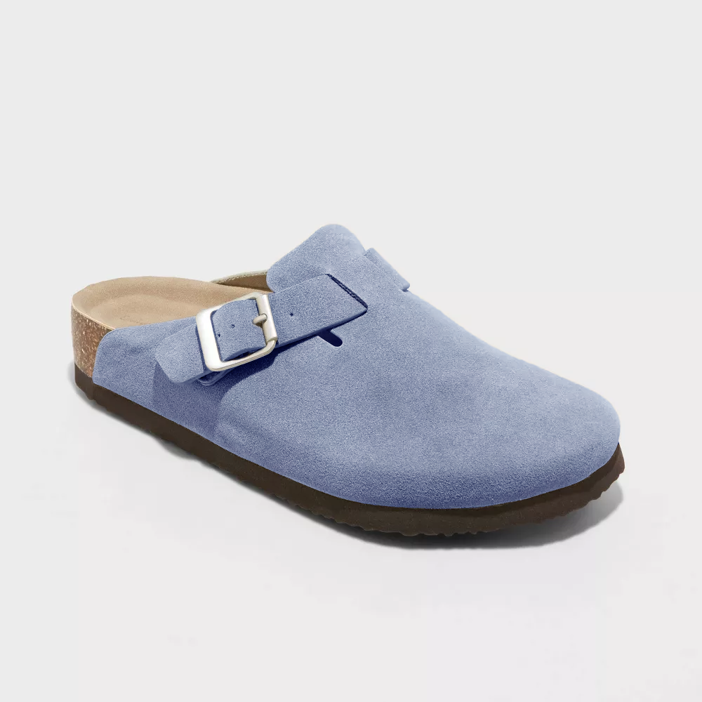 Taupe cushioned comfort slides with contoured ergonomic footbed