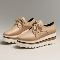 Margot | Women's Lace-Up Platform Oxford Shoes, Cushioned Wedge Sneakers
