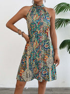 Women's paisley halter dress