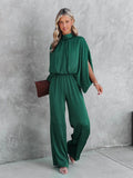 Women's high neck jumpsuit with sleek tailored silhouette