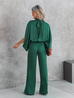 Women's high neck jumpsuit with sleek tailored silhouette