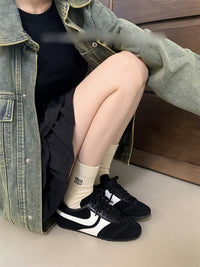 Scarlett | Women's Retro Chunky Lace-Up Sneakers with Suede and Mesh Upper