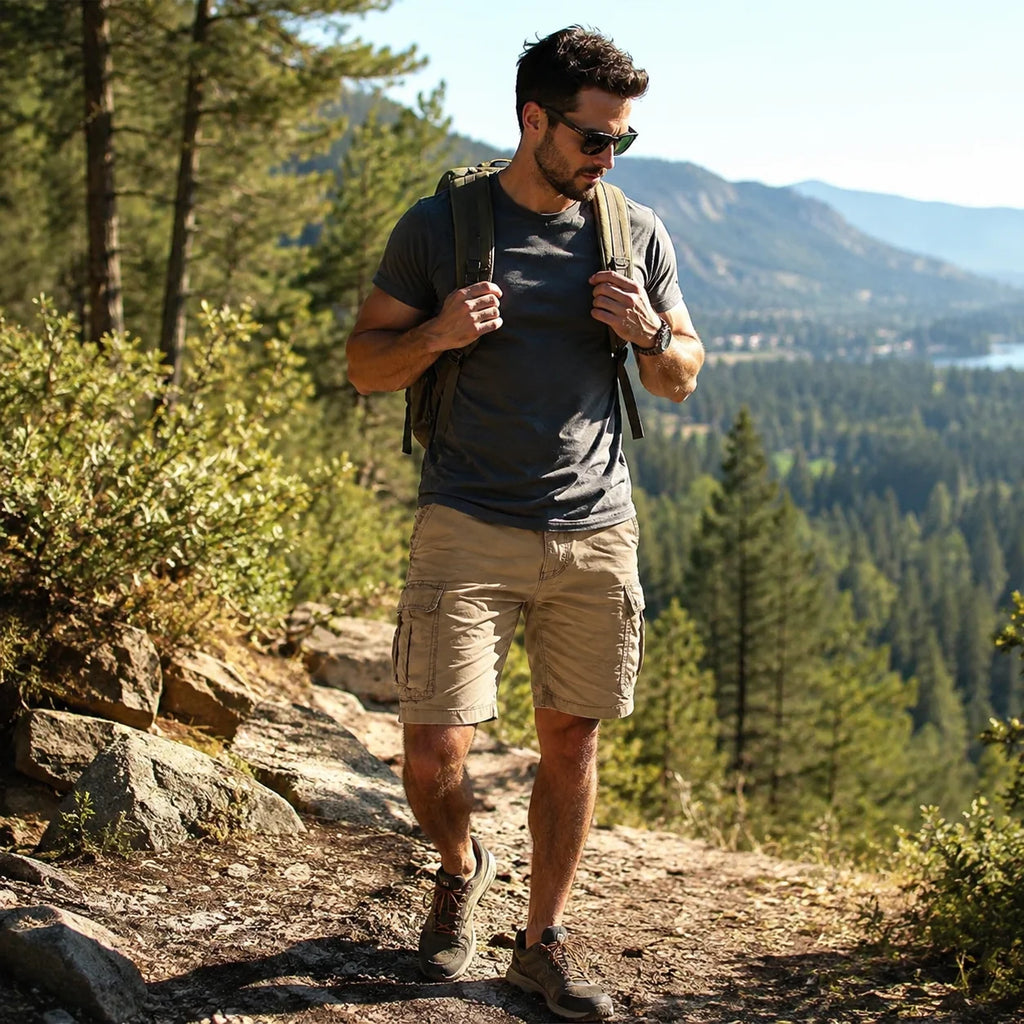 Men's cargo shorts with utility pockets