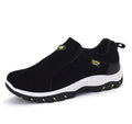 Men's black slip-on walking shoes