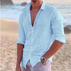 Men's light blue relaxed fit long sleeve shirt