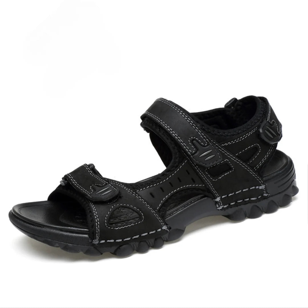 Men's black sport hiking sandals with adjustable straps