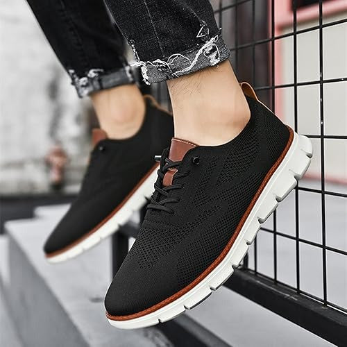 Men's knit wingtip sneakers