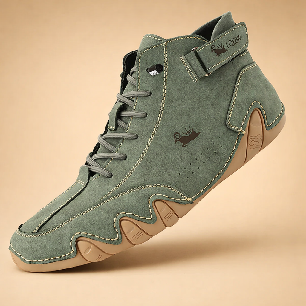 Brown unisex fleece-lined non-slip shoes with cushioned grip sole