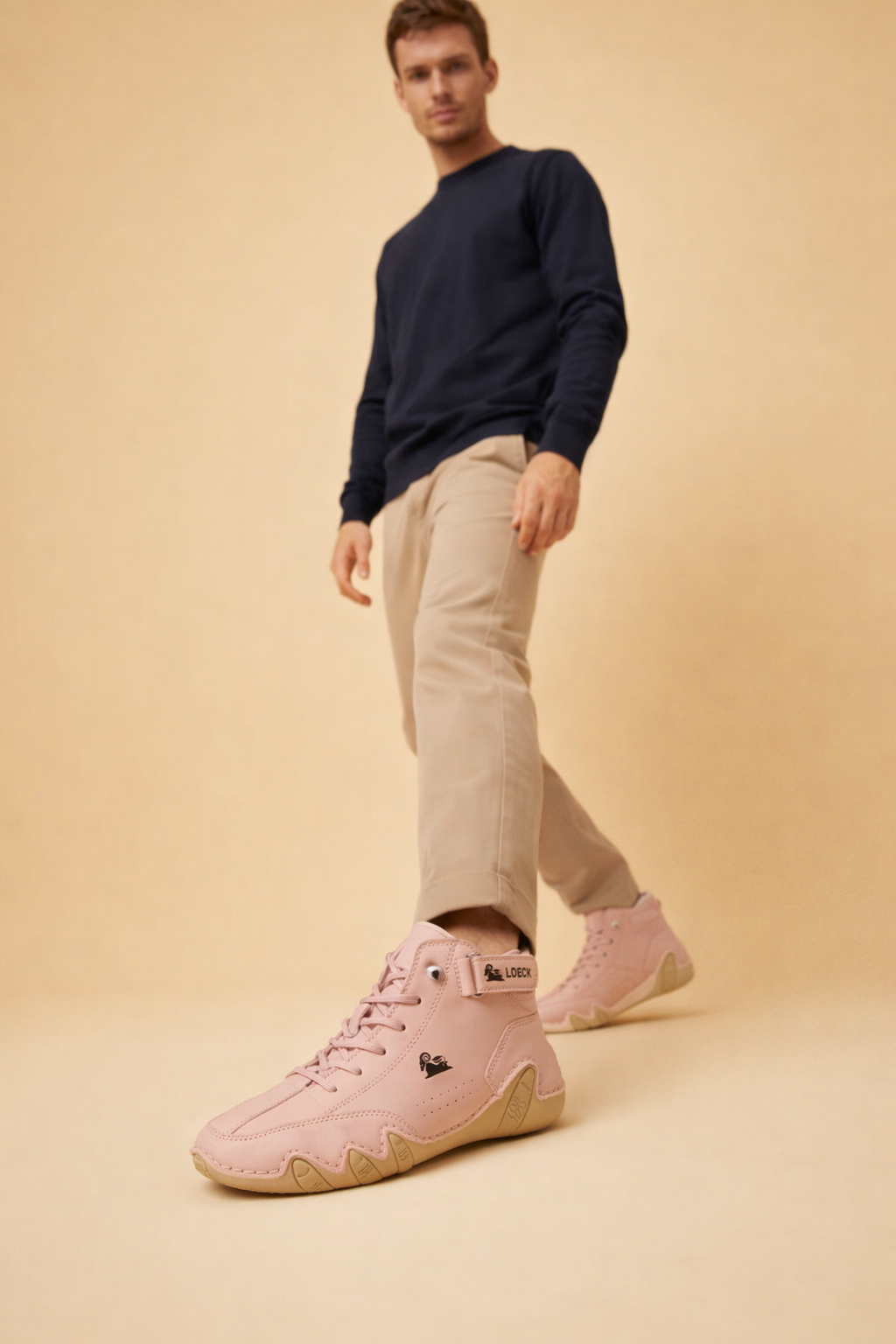 Brown unisex fleece-lined non-slip shoes with cushioned grip sole