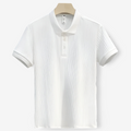 Men's white lightweight cotton polo shirt with classic collar