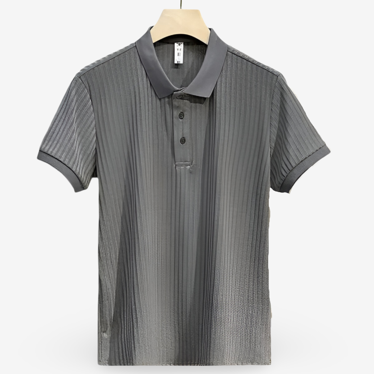 Men's white lightweight cotton polo shirt with classic collar