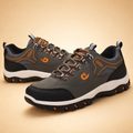 Men's grey all-terrain hiking shoes with reinforced toe cap