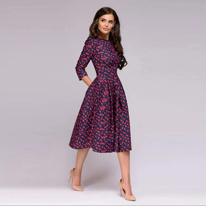 Women's fit and flare midi dress