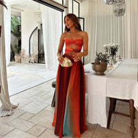 Lila | Women's Strapless Formal Maxi Dress with Front Knot Detail