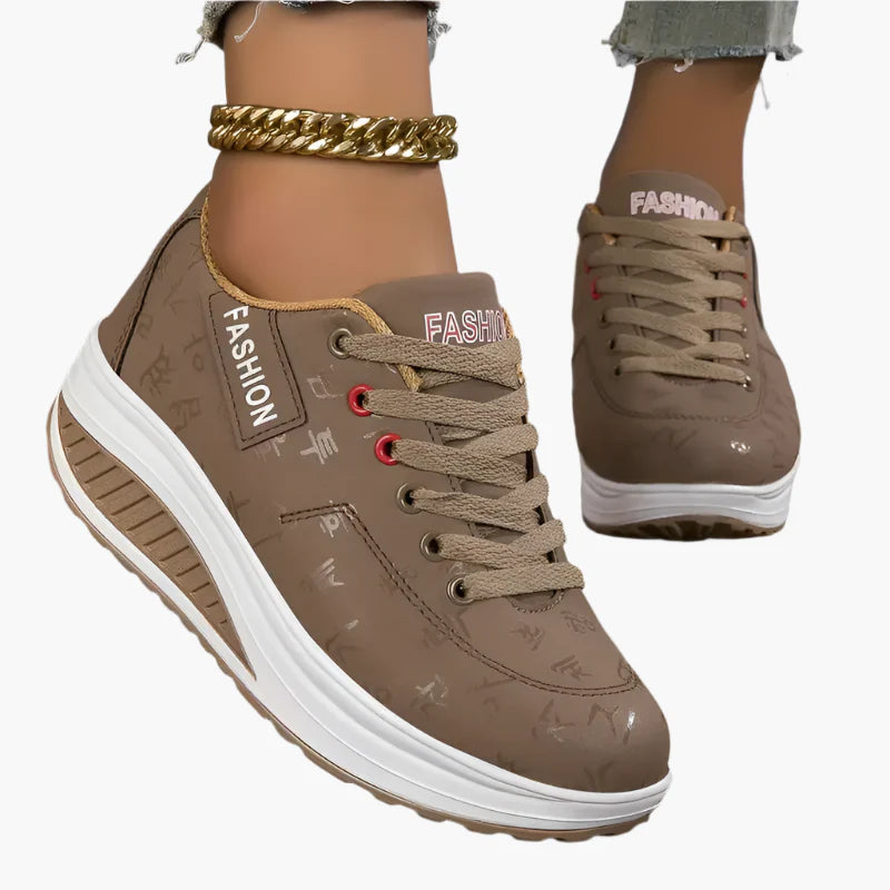 Women's black comfort sneakers with air cushion sole and lace-up upper