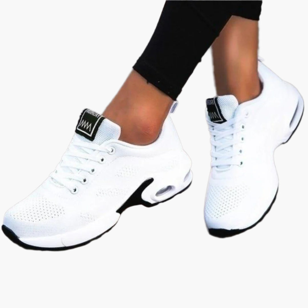 Women's pink and blue cushioned comfort sneakers with lightweight sole