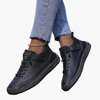 Women's black wide fit chunky sneakers with cushioned sole