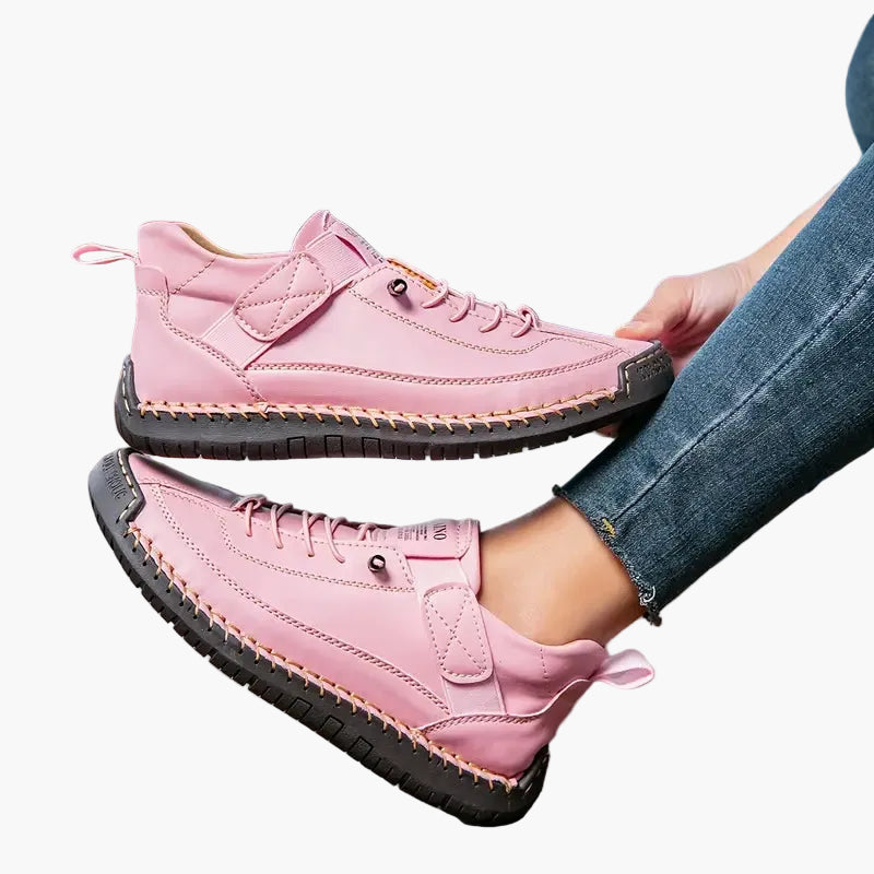 Women's beige wide fit chunky sneakers with cushioned sole