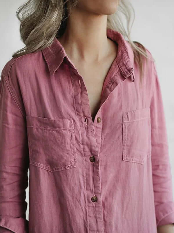 Women's button-down jumpsuit with straight legs