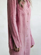 Women's button-down jumpsuit with straight legs