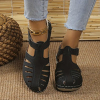 Megan | Women's Closed-Toe Cut-Out Wedge Sandals with Ankle Strap